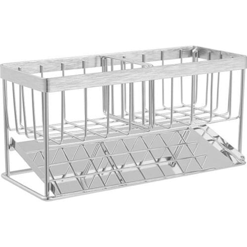 Stainless Steel Kitchen Sink Sponge Holder Dish Rack Multifunction Drain Soap Brush Storage Organizer Kitchen Bathroom Accessory