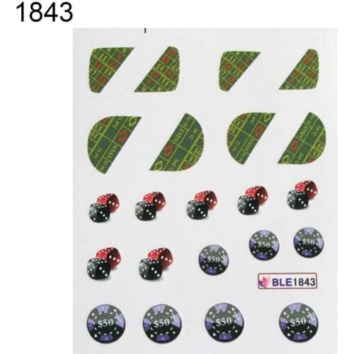 Nail Stickers Fashion Poker Cartoon Animal Fingernail Sticker Full Cover Wrap Manicure Nail Arts Decor Decal Tool Accessories