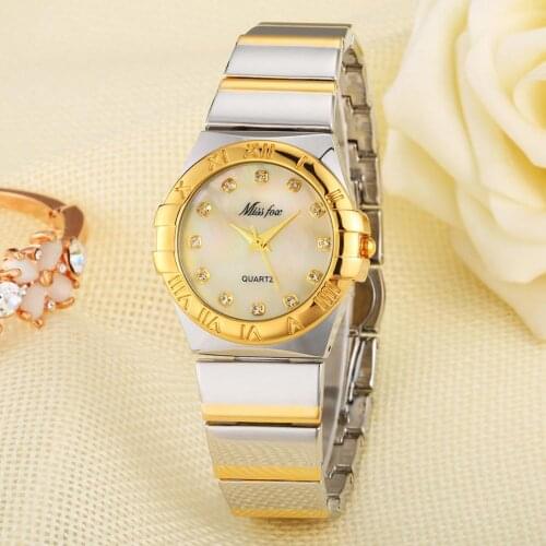 Stylish Rhinestones Metal Band Women Lady Round Analog Quartz Wrist Watch Gift Luxury Ladies Watch Bracelet Reloj Mujer Clock