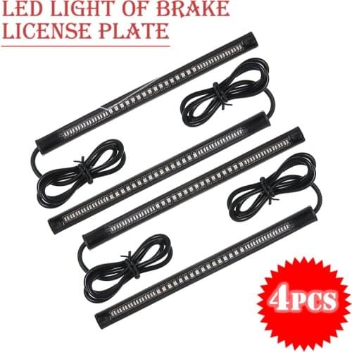 4pcs 12V Motorcycle 48 SMD LED Strip Yellow Turn Signal Light Red Brake Stop Running Lamp IP68 Waterproof 20cm DIY Accessories