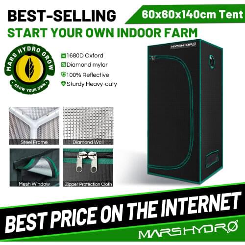 1680D Mars Hydro 60x60x140cm LED Grow Tent box Indoor Hydroponics garden Water-proof hut Diamond Reflective Mylar grow room