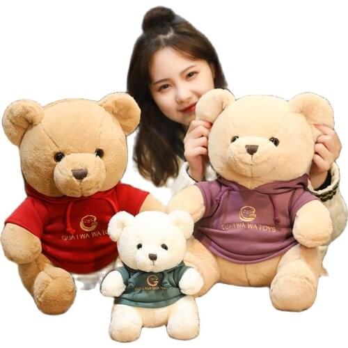 Artificial rabbit fur sweater, bear doll, Plush toys soft filling, skin-friendly and delicate fabric, no deformation, birthday g