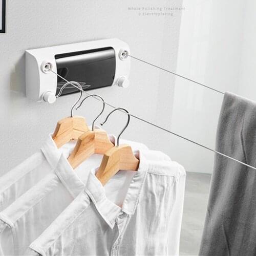 Retractable Clothes Line Dryer Indoor Outdoor Drying Rack ABS Plastic Clothesline Rack Laundry Dryer Double Layer