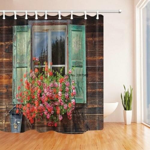 Rural Garden Scenery Shower Curtains Street Stone House 3d Bathroom Curtain Waterproof Cloth Decoration 180*240cm Curtain