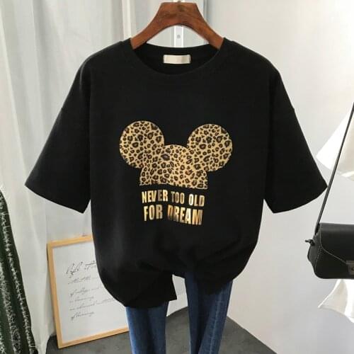 S-3XL Plus Size 42 Colors Summer T Shirt Women Fashion Print Cartoon Mouse Harajuku Female T-Shirts 2021 New Casual TShirt Tops
