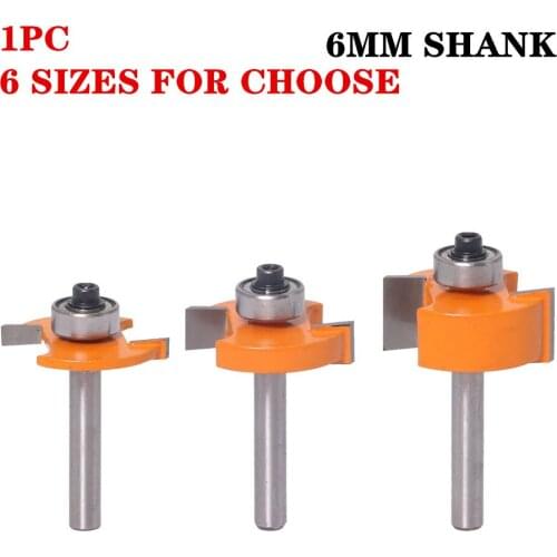 1pc 6mm Shank Biscuit T Slot Wood Router Bit With Top Bearing C3 Carbide Slotting/Jointing Woodworking Milling Cutter