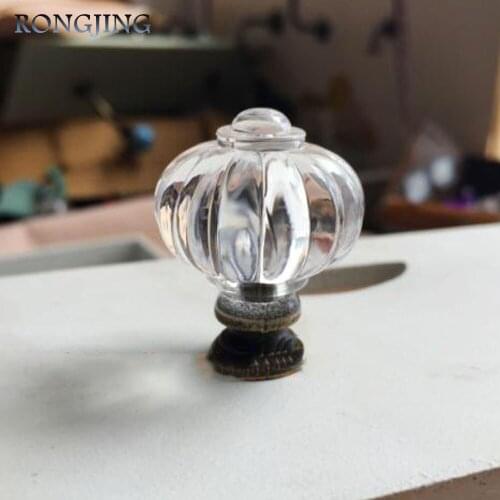 10pcs Acrylic Cabinet Drawer Knobs Jewelry Box Handles Pumpkin Kitchen Cabinet Knobs Cupboard Wardrobe Closet Woden Box Pulls