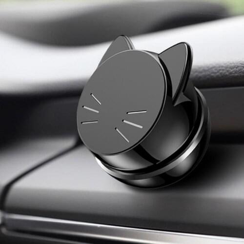 60% Dropshipping!!Convenient Phone Holder 360 Degree Rotatable PC Cats Shape Magnetic Car Phone Stand for Daily Use