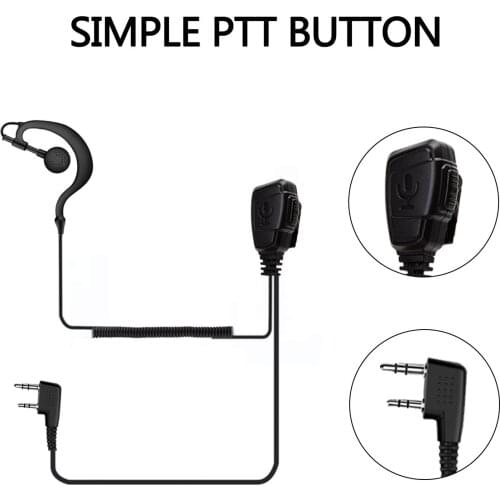 ABBREE 2 Pin PTT K Typ Earphone Headset Earpiece for ABBREE Baofeng UV-5R UV-82 BF-888S BF-V9 UV-S9 plus Radio Walkie Talkie
