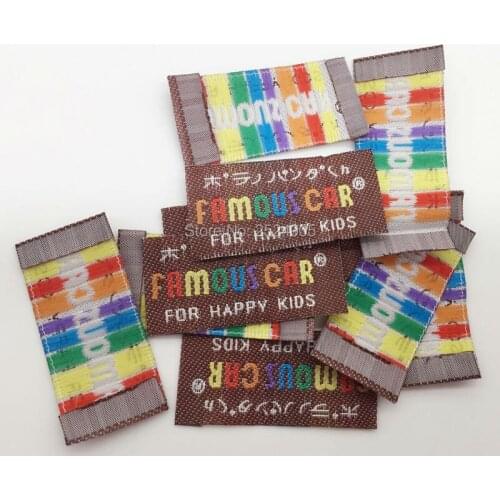 Free shipping custom clothing woven labels with cut/garment embroidered tags/brand name/trademark/T-shirt labels 1000 pcs a lot