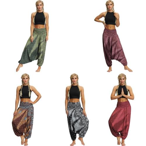 Cross-pants Woman Sports Trousers Trendy Hip Hop Dance Pants Women Casual Wide Leg Bloomers Printed Women Loose Crotch Pants Red