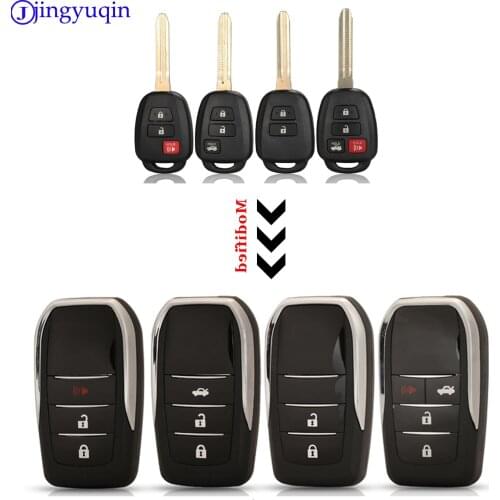 Jingyuqin 2/3/4Buttons Modified Flip Folding Remote Car Key Shell Case For Toyota CAMRY Corolla Vios Prado With TOY43 Blade