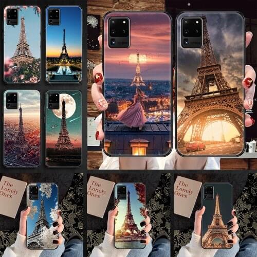 Paris Eiffel Iron Tower Phone case For Samsung Galaxy Note 4 8 9 10 20 S8 S9 S10 S10E S20 Plus UITRA Ultra black 3D hoesjes