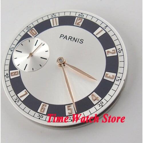 38.3mm white dial golden marks fit eta 6497 movement mens watch watch dial with golden hands(dial+hands) D45