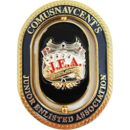 Cheap oval middle hollow coin environmentally friendly 3D engraving plating coin