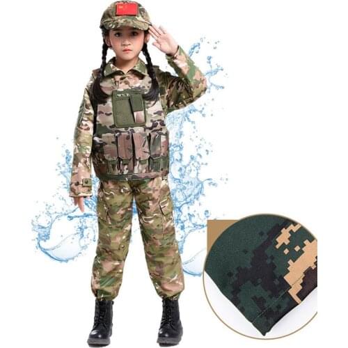 Special Forces Camouflage Suit for Kids Costume Boy Officer Cosplay Tactical Girl Stage Clothing Military Halloween Disguise