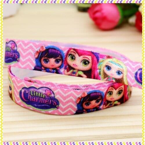 DHK 5/8'' Free shipping Fold Elastic FOE charmer printed headband headwear hair band diy decoration wholesale OEM C33