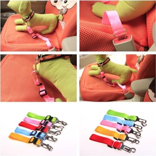 Pet Car Safety Belt Nylon Pets Dog Cat Seat Lead Leash Harness for Puppy Kitten Vehicle Security Leash 65cm Adjustable