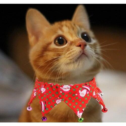 Pet Dog Cat Collar Cute Kitten Puppy Necklace Jewelry With Bell Adjustable Bandanas Costume Decor Pet Dogs Cats Bandana Supplies