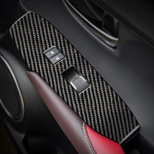 For LEXUS NX 300H 200T Car Interior Carbon Fiber Window Control Switch Panel Auto Sticker Decor Styling LHD RHD Accessaries