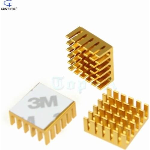 Gdstime 100 pcs 22x22x10mm Heatsinks VGA CPU LED IC Radiator with 3M Tape Cooling Aluminum Heat sink 20mm x 10mm