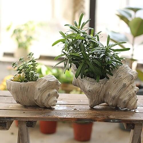 Creative Conch Ceramics Old Craft Flower Pot Decoration Decoration Balcony Garden Planting Succulent Green Creative Gift