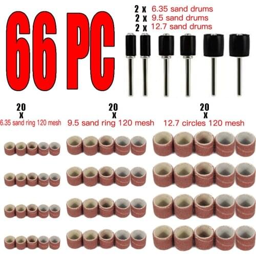 66PCS Sandpaper Circle DIY Set For Woodworking Grinding Head Metal Polishing Wheel Rotary Tools Abrasive Tools Sanding Bands