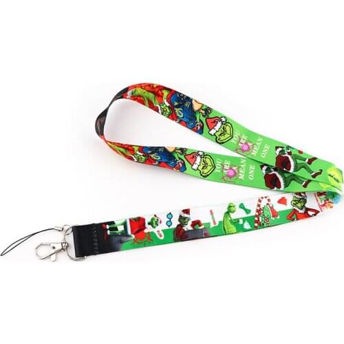 Father Christmas Clown Neck Strap Lanyards ID badge card holder keychain Mobile Phone Strap Gift Ribbon webbing necklace
