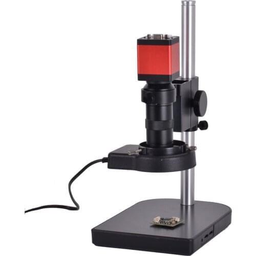 13MP HDMI 1/3inch CMOS HD VGA Digital Industry Video Inspection Microscope Camera Set+100X C-mount Lens+56 LED Light+table stand