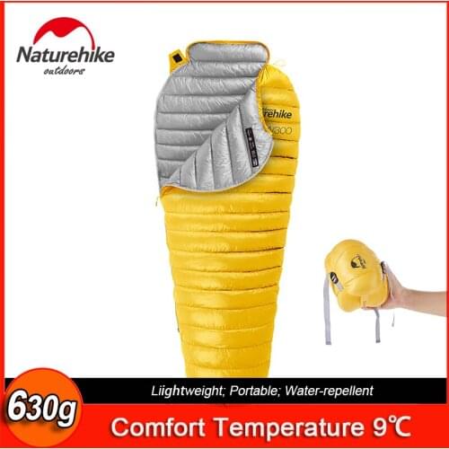 Naturehike CW300 Mummy Shape Winter Sleeping Bag for Adults Cold-Weather Camping Sleeping Gear Ultralight Portable NH18S300-D