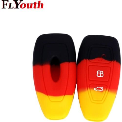 Germany New Replacement Silicone Car Key Case Cover Holder For Ford Fiesta Focus Mondeo C-Max B-Max Kuga Silica Gel Key Cases