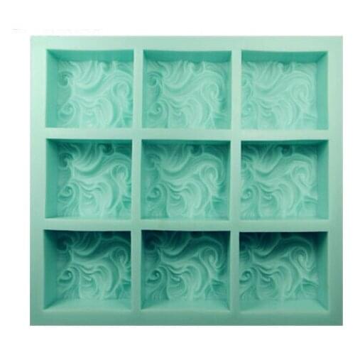 Wholesales 9 Hole clouds soap mold Silicone Cake pan Chocolate Soap wave Pudding Jelly Candy Ice Cookie Biscuit Mold