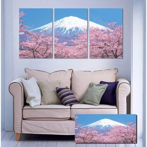 Japanese Style Landscape Cherry Blossoms Canvas Printed Canvas Oil Paintings Wall Hanging Picture Home Decor for Sale