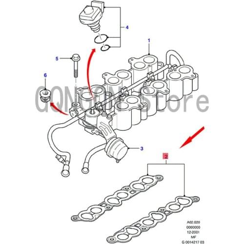 CAR Intake manifold gasket Lower gasket For dMo nd eoA cce sso ri esM etr ost ar Engine cylinder head gasket Intake pipe gasket
