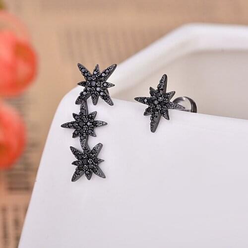 Simple Korean Star Stud Earrings Classic Zircon Multi Stars Unique Design Trending Products Brinco Cruz Zk30