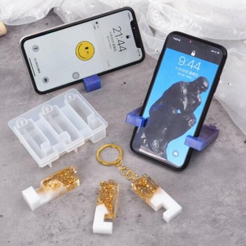 Transparent Silicone Mould Dried Flower Resin Decorative Craft DIY Mobile Phone Holder Keychain Mold Epoxy Resin Molds