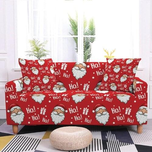 Christmas Decor Elastic Sofa Cover For Living Room Stretch Non-slip Sectional Sofa Couch Cover Sofa Slipcover Sofa Protector