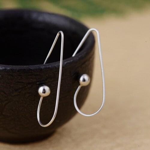 FNJ 925 Silver Hang Hook Earrings for Women Jewelry 100% S925 Sterling Silver boucle d'oreille Drop Earring