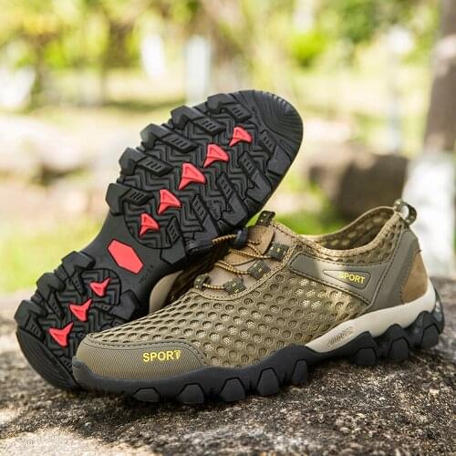 Mesh Outdoor Hiking Shoes Men Non Slip Trekking Sneakers Upstream Beach Water Shoes Wearable Tourism Shoes Climbing Trainers 45