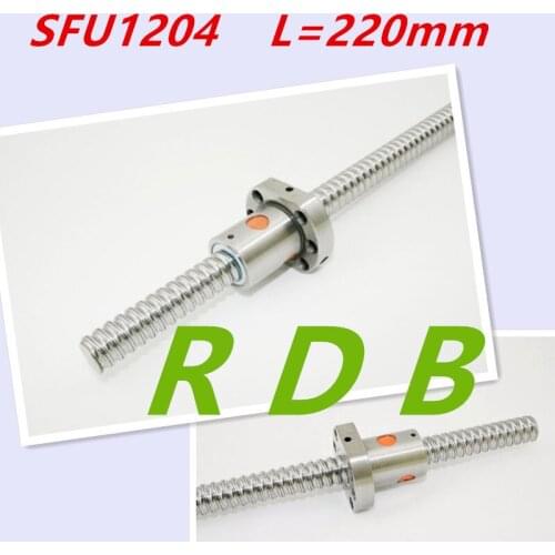 Free Shipping for 1pc SFU1204 220mm Ball Srew RM1204 L220mm Ballscrews +1pc 1204 ball nut without end machined CNC parts