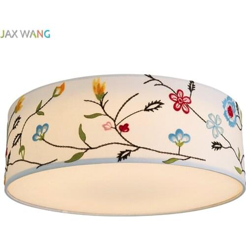 Nordic Modern LED Ceiling Lights Round Square Fabric Lampshade Lamp for Living Room Bedroom Balcony Aisle Corridor Lighting Deco