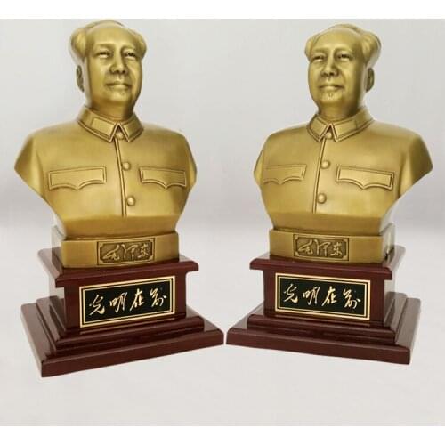 Good luck Mascot HOME business efficacious propitious talisman CHINA Great leader Chairman Mao FENG SHUI brass Sculpture statue