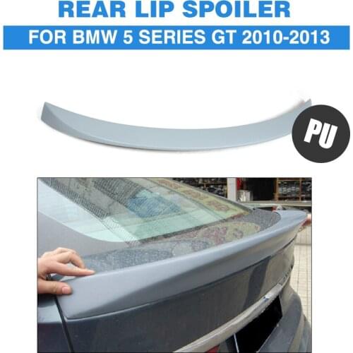 Rear Spoiler Trunk Boot Lip Wing For BMW 5 Series F07 GT Gran Turismo 2010 - 2013 PU Grey Trunk Trim Sticker Custom Spoiler