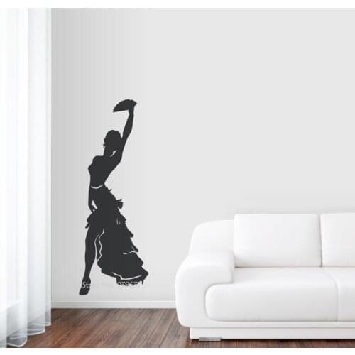 Female Tango Dancer Wall Decal For Dance Studio Decoration Removable Vinyl Wall Stickers High Quality Silhouette Decals ZA664