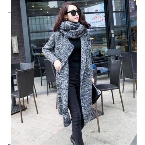 Women sweaters for winter New Large size womens sweaters coat Korea Cardigans for female Warm Large lapel Sweater coat