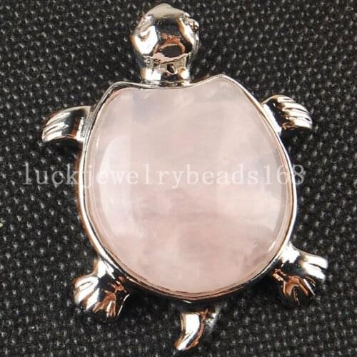 Free Shipping Women Fashion Jewelry 32x42mm Pink Crystal Turtle Pendant Bead 1pcs C3205