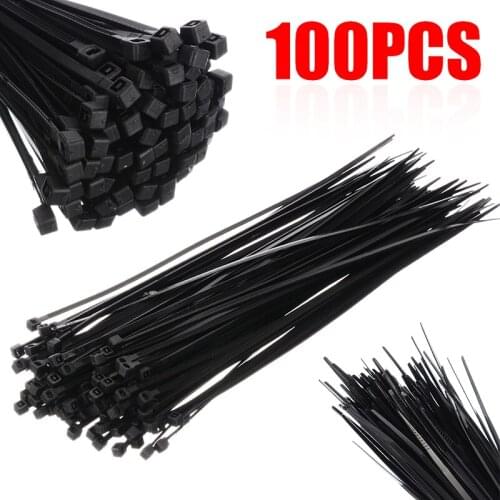 100Pcs Black 3x200mm Self Locking Nylon Fasten Zip Cable Tie Wire Wrap Strap For Wiring Accessories