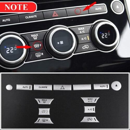 13PCS AC Air Conditioner Button Cover Trim Media Volume Button Cover Stickers for Range Rover Sport 14-17 V-Ogue 13-17