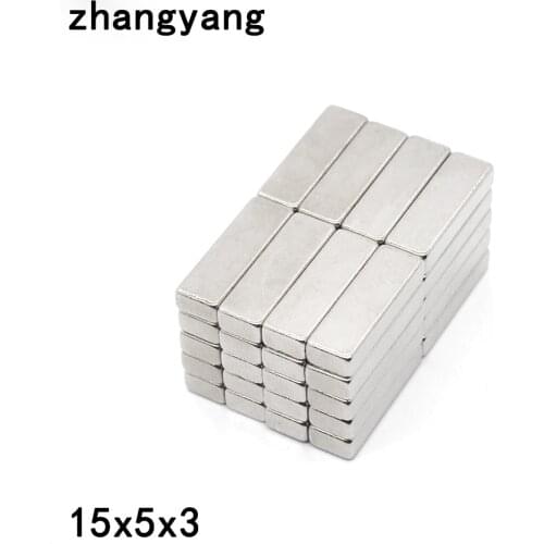 20/50/100/200/300pcs 15x5x3 Powerful Small Magnets sheet Neodymium Magnet 15x5x3mm Block Permanent NdFeB Magnet 15*5*3