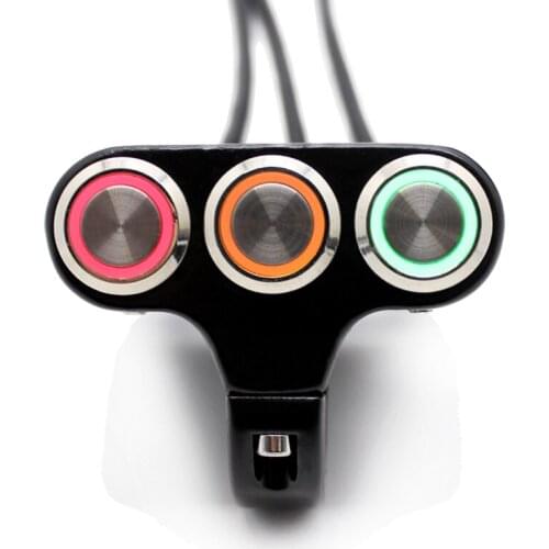 Aluminum 22mm Motorcycle Switch Handlebar Mount Switches Headlight Hazard Brake Fog Light ON-OFF Alloy With Indicator